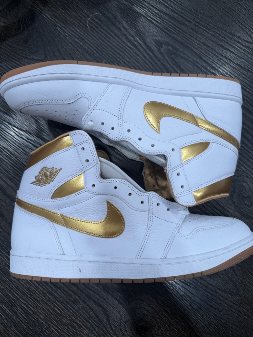 Nike Air Jordan 1 Retro OG Shoes White Metallic size 14.5 women’s